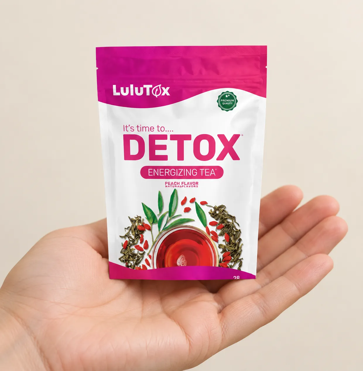 Lulutox Detox Tea — le produit en main